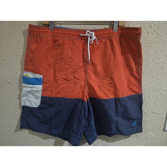 Nautica Other - Vintage Nautica Swim Trunks, Red Blue Multicolor, Mens Size Large